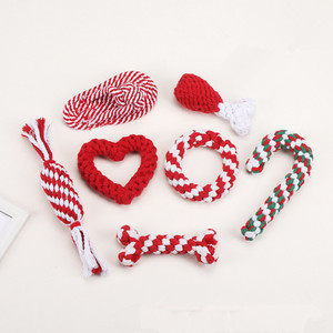 Jouet à mâcher pour chien en corde de coton, cadeau de Noël pour chien - Product Image 1
