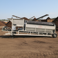Crible à tambour hydraulique diesel 75 kW 70-100 m/h pour paillis, terre, compost, roche – Séparateur mobile, tamiseur, classeur