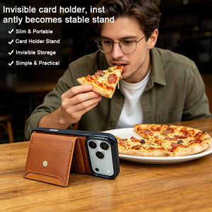 Funda de Cuero Clásica Color <span class=keywords><strong>Café</strong></span> para Teléfono con Tarjetero y Diseño Elegante Personalizado para iPhone 15 16 17 18 Pro Max - Product Image 2