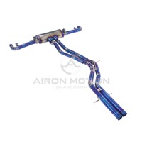Échappement en alliage de titane de qualité supérieure de 1,5 mm d'épaisseur avec silencieux à soupape électrique pour Audi RS Q8 4.0T Finition or/bleu - Airon