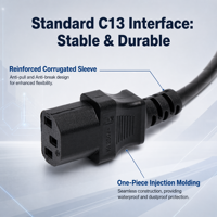 Cable de Alimentación Coreano con Certificación KC y Conector IEC C13, Cable de PVC Duradero para Computadoras y Electrodomésticos, Venta al Por Mayor OEM