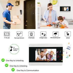 Sistem Interkom Telepon Pintu Video Luar Ruangan Tahan Air 7 Warna dengan Video - Product Image 2