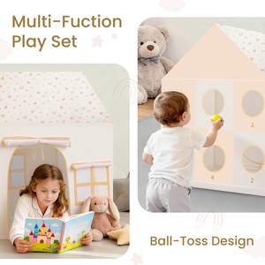 Tente de jeu pour enfants 3 en 1 arc-en-ciel, tunnel, tente intérieure pour tout-petits, piscine à balles pop-up, maison de jeu pour enfants avec jeu de lancer de balles pour garçons et filles - Product Image 2