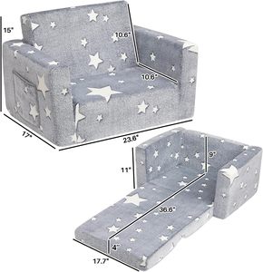 Compression Pack Luminous Children's Sofa Foldable <b>Kids</b> Sofa Bed Plush Warm KD Baby Sofa Is Suitable for Bedroom <b>Kids</b> Furniture - Product Image 3