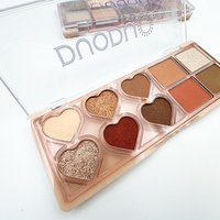 Palette de fards à paupières OEM transfrontalière imperméable, maquillage léger, tons terreux, en forme de cœur, ODM personnalisée, dix couleurs nacrées et mates