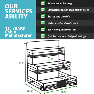 رف تخزين معدني ثلاثي الطبقات لشراب القهوة، حامل عرض للصلصات المعبأة في زجاجات للمطبخ - Product Image 4