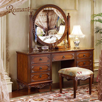 Europäisches Antik-Stil Schlafzimmer-Set Französisches Romantisches Massivholz Himmelbett Luxuriös Geschnitzte Schlafzimmermöbel