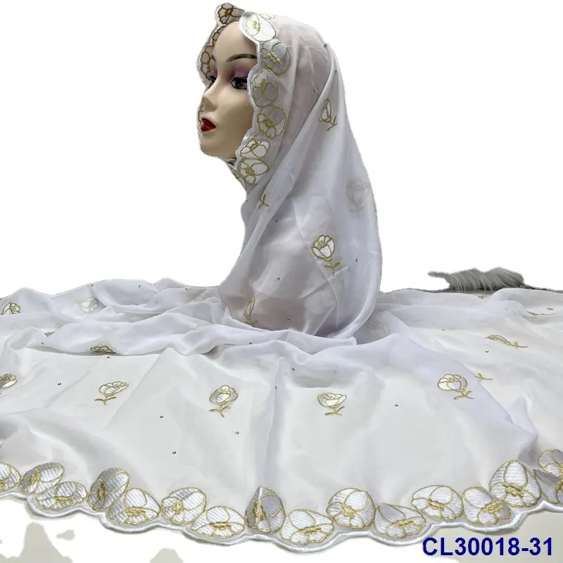 Lisami bereit für Schiff Neue muslimische Mode Stickerei arabischen Hijab Chiffon großen Schal