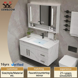 <span class=keywords><strong>Meuble</strong></span>-lavabo flottant personnalisé et élégant <span class=keywords><strong>pour</strong></span> hôtel, <span class=keywords><strong>40</strong></span> pouces, avec quatre tiroirs, comptoir et armoire à motif marbre - Product Image 1