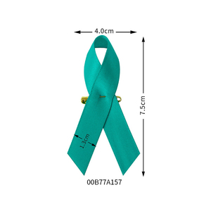 Ruban de sensibilisation au cancer du sein, du poumon, de la prostate et du pancréas en <span class=keywords><strong>satin</strong></span> 100% polyester à une face avec épingles de sécurité - Product Image 3