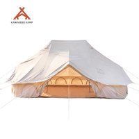 Tente cloche imperméable de luxe en toile Oxford verte Kawagebo Kamp (KK) pour glamping extérieur, montage facile, 5m, modèle Emperor Wall