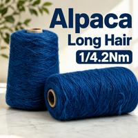 Fil à tricoter et à tisser en velours épais et chaud, écologique, durable, en stock, 1/4.2 Nm, style alpaga à poils longs
