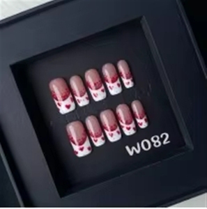 Uñas Postizas Reutilizables <span class=keywords><strong>con</strong></span> Acabado Brillante, Diseño de Almendra <span class=keywords><strong>con</strong></span> <span class=keywords><strong>Flores</strong></span> 3D, <span class=keywords><strong>Manicura</strong></span> Simple y Elegante, 10 Piezas, Blancas, Francesas, Hechas a Mano - Product Image 6