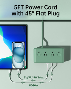 Factory Price Wholesale US Sockets 4AC Outlets With <b>USB</b>-A and <b>USB</b>-C Charging <b>Extension</b> Cord Power Strip - Product Image 4