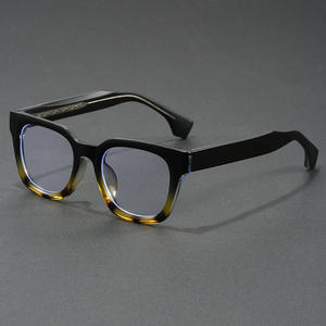 Nuevas Monturas Ópticas Gruesas de Diseño Tr90, Bloqueo de Luz Azul, Transparentes, Azules, Cuadradas Extra Grandes, con Inserto Metálico, Marco de Lentes - Product Image 3