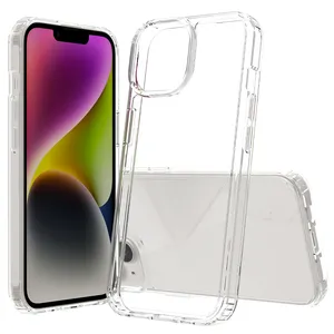 Vente en gros coque de téléphone antichoc de luxe transparente résistante aux chutes pour iPhone15 coque en acrylique coque arrière transparente pour téléphone portable