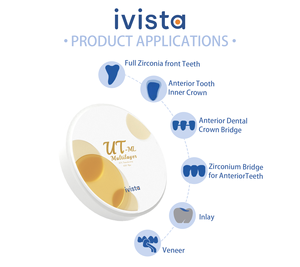 แผ่นเซรามิกหลายชั้น UT-ML สำหรับงานทันตกรรม ยี่ห้อ Ivista ความแข็งแรง 650MPa คุณภาพดีที่สุด ทำจากเซอร์โคเนีย - Product Image 2
