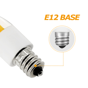 Ampoule LED E12 dimmable AC120V 3W 2700K à 6500K sans scintillement, lampe d'intérieur, ampoule LED COB en céramique E12 - Product Image 2