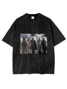 Peaky Blinders Class Struggle T-Shirts Summer 100% Cotton Drop Shoulder Crewneck Heavyweight Acid Wash - Product Image 3