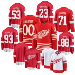 Fabrieksgroothandel Detroit geborduurd # 88 Kane # 71 Larkin # 53 Seider # 93 DeBrincat # 23 Raymond # 9 Howe Datsyuk ijshockeytrui - Product Image 1