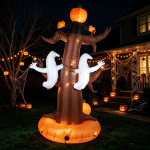 Maniquí Inflable de Halloween de 2.4 Metros de Altura, Combinación de Fantasma, Árbol, Elfo y Calabaza, Decoración Divertida - Product Image 2