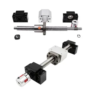 Yurtdışı depo Ru ES 5mm kurşun çelik rulman bilya vida seti SFU1605 tek somun BKBF12 bağlantı somunu konut CNC