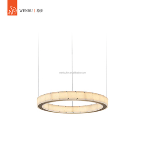 <b>Mirror</b> Champagne Gold Spanish Alabaster Luxury Pendant <b>Lamp</b> for Villa Dining Room - Product Image 1
