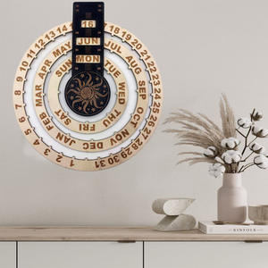 दस हजार साल के घर लकड़ी की दीवार कैलेंडर रचनात्मक पर्यावरण के अनुकूल घूर्णन क्रॉस-सीमा डिजाइन उत्कीर्ण पेंडेंट दीवार लटका हुआ - Product Image 3