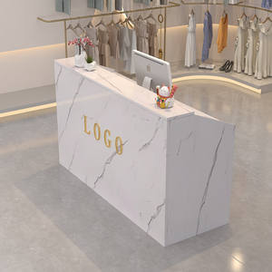 <span class=keywords><strong>Comptoir</strong></span> de réception commercial en bois durable pour magasin de vêtements, salon de beauté, salon de coiffure - Design moderne minimaliste, démontable - Product Image 2