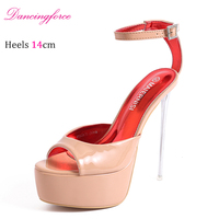 Nouvelles sandales à talons aiguilles romaines pour femme, 14 cm, sexy, style boîte de nuit, à plateforme ajourée, à bride unique et bout ouvert