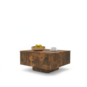 Smoked Oak Engineered Wood Coffee <b>Table</b> 23.6x23.6 In Modern Design Living Room Furniture - Product Image 1