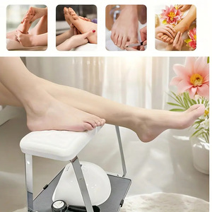Professional Pedi Foot Stand Rest Movable Tool Tray Portable Salon Pedicure Footrest <b>Adjustable</b> Nail Spa for Living Room Mall - Product Image 4