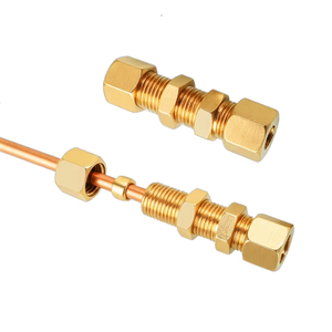 하이 퀄리티 황동 격벽 압축 피팅 커넥터 파티션 맞대기 조인트가있는 계기 고압 파이프 조인트 - Product Image 5