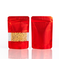 Nouveauté pochette double fond debout en stock emballage alimentaire sec à fermeture éclair sac de noix de cajou pour collation avec fenêtre