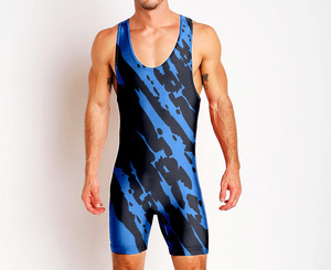 Maillot de lutte sans manches en polyester, personnalisé, imprimé par sublimation, anti-transpiration, séchage rapide, antibactérien, ajusté, pour l'été, pour équipe - Product Image 3