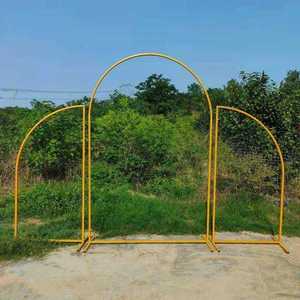 Juego <span class=keywords><strong>de</strong></span> 3 Arcos <span class=keywords><strong>de</strong></span> Hierro Forjado para Bodas al Aire Libre, Soporte Geométrico Irregular para Flores, Decoración <span class=keywords><strong>de</strong></span> Fondo para Fiestas, Soporte para Globos - Product Image 5