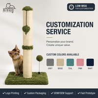 Vente en gros usine OEM : Griffoir moderne pour chat en sisal avec logo personnalisé, jouet interactif à ressort et base en peluche