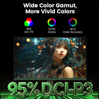 Amdox 23,8 Zoll QHD 2K IPS Monitor 100Hz 1ms 95% DCI-P3 HDR10 Schmaler Rahmen Höhenverstellbarer Gaming- und Büro-Bildschirm