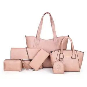 1 Высококачественная сумка-трапеция, классическая сумка-мессенджер, 5 цветов, женская сумка из полиуретана, комплект из 6 предметов