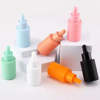 20ML Leere Farbige Mattierte Zylinderflasche mit Heißprägung und Flachschulter für Serum Ätherisches Öl Gummiball-Tropfer Sprühglasflasche