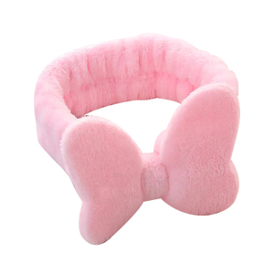 Turban en dentelle polaire doux avec nœud personnalisé Bandeaux bandeaux de douche avec nœud maquillage pour le lavage du visage - Product Image 1