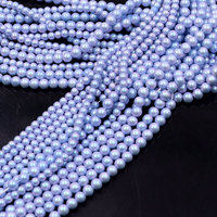 En gros bleu dégradé 948 couleur 3mm 4mm perles rondes en verre d'imitation perles trou teint perles en vrac pour bijoux à bricoler soi-même accessoires