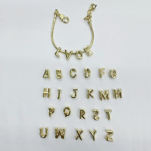 BM1134 18K Gold Platedคําตัวอักษรตัวอักษรเริ่มต้นLove <span class=keywords><strong>Mama</strong></span> Sliderเลื่อนลูกปัดInspirationalซ้อนสร้อยข้อมือ - Product Image 1
