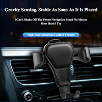 Soporte de Teléfono para Auto con Sensor de Gravedad, Textura de Cuero de Lujo Premium, Multifuncional, con Navegación GPS