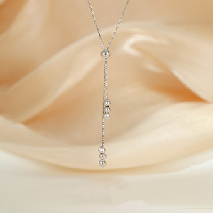 Collana con Nappa di Perline Rotonde in Rame, Choker Regolabile Stile Sportivo, Catena in Bambù Unisex Design <span class=keywords><strong>Felpa</strong></span> - Product Image 3