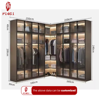 Armoire d'angle personnalisée, nouvelle innovation, avec portes vitrées, grande combinaison, dressing intégral pour chambre à coucher