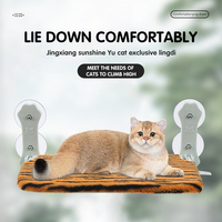Hamac pour chat rectangulaire durable, suspendu, réversible, lavable, en coton, à motif tendance, avec ventouse sans fil pour fenêtre, pour l'intérieur en hiver