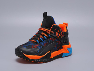 Chaussures de sport de <span class=keywords><strong>basket</strong></span>-ball pour garçons nouveau fond souple antidérapant moyen et grand sport mode confortable respirant baskets montantes - Product Image 4