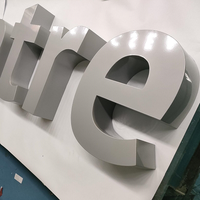 Enseigne en métal non éclairée avec logo d'entreprise, lettres en métal fabriquées pour les entreprises