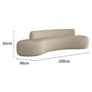 Sofá de Diseño Curvo Moderno, Relleno de Espuma Semicircular, Muebles de Sala de Estar de Estilo Nórdico - Product Image 6